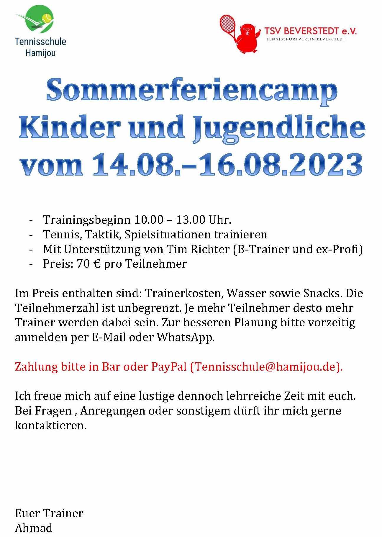 Sommercamp für Kinder und Jugendliche